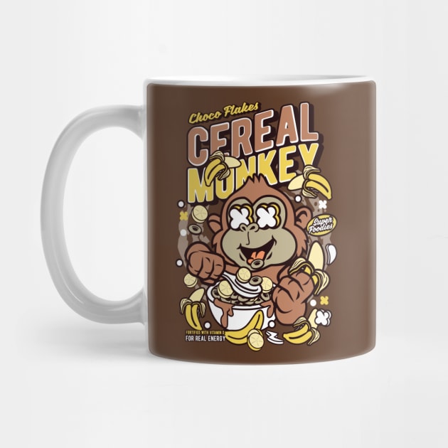 Retro Cartoon Cereal Box // Cereal Monkey Bananas // Funny Vintage Breakfast Cereal by SLAG_Creative